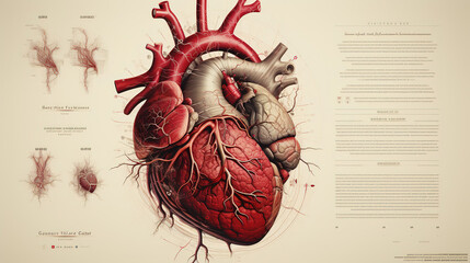Healthcare Anatomy of Human Heart - obrazy, fototapety, plakaty