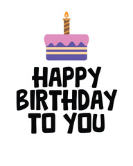 Happy Birthday typography vector design for greeting cards and poster with birthday cake, design template for birthday celebration.