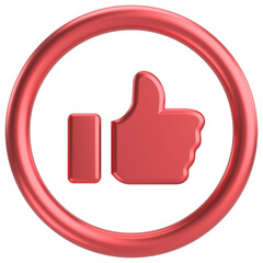 Like button. Like icon. 3D illustration.