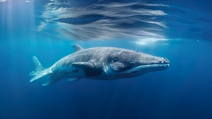 Obraz premium Whale Swimming in the Sea