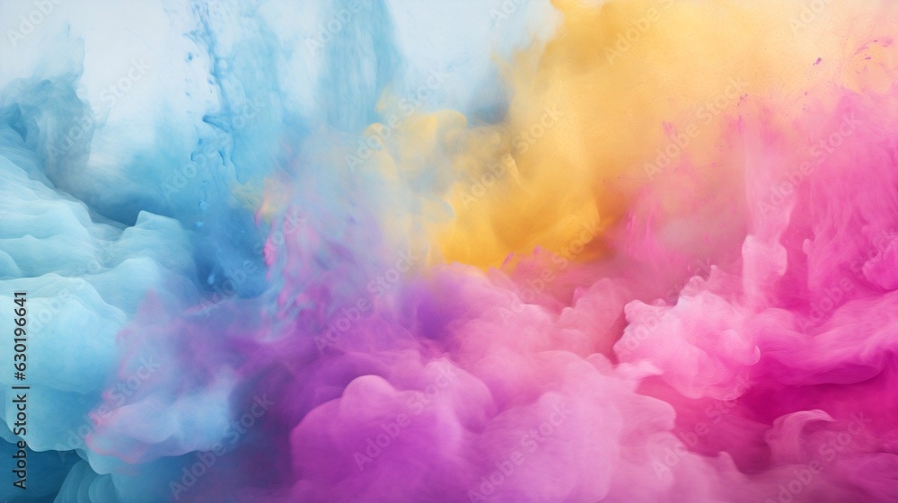 Aufkleber generative ai : abstract pastel colored powder explosion isolated on black background. high resoluti