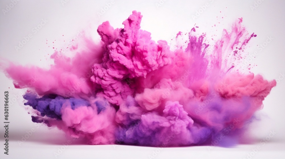Aufkleber generative ai : abstract powder splatted background. colorful powder explosion on white background. 