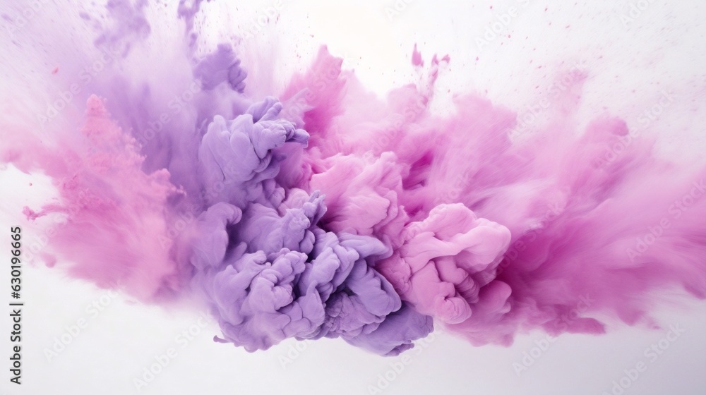 Aufkleber generative ai : abstract powder splatted background. colorful powder explosion on white background. 