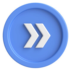 Next button. Continue button. 3D illustration.