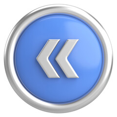 Previous button. Back button. 3D illustration.