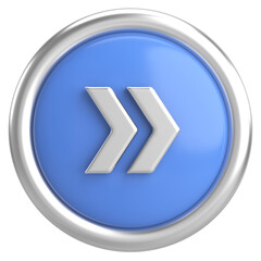 Next button. Continue button. 3D illustration.