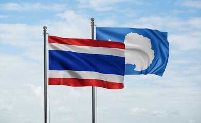 Fototapeta premium Thailand and Antarctica flag