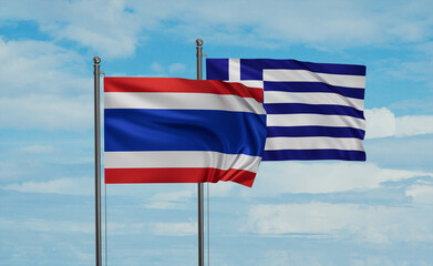 Fototapeta premium Greece and Thailand flag