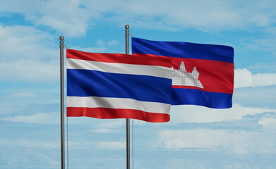 Cambodia and  Thailand flag