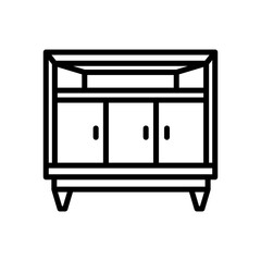 TV Table icon in vector. Logotype
