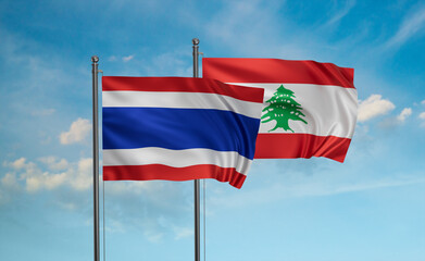 Lebanon and  Thailand flag