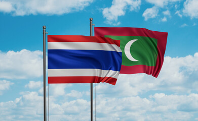 Maldives and  Thailand flag