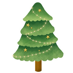 Christmas Decorations, Christmas Wreath, Santa Claus, gift box set, Christmas tree, Snowman watercolor, Christmas sock