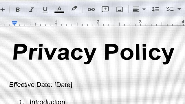 Privacy policy: User rights, data protection, informed consent, text document
