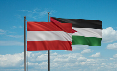 Jordan and Austria flag