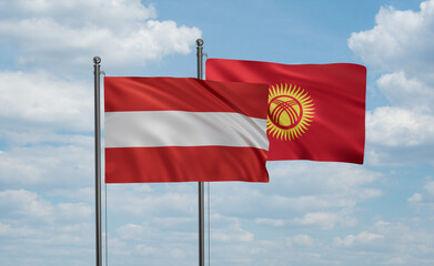 Kyrgyzstan and Austria flag