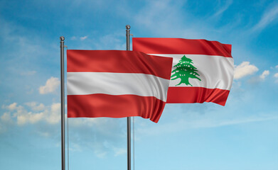 Lebanon and Austria flag