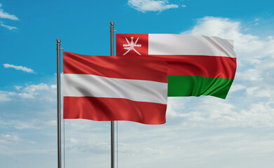 Oman and Austria flag