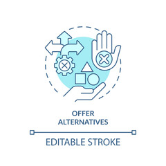 Offer alternatives soft blue concept icon. Find solution. Different option. Customer service. Successful sale. Round shape line illustration. Abstract idea. Graphic design. Easy to use