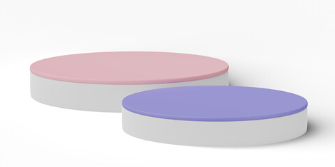 3D, cylinder podium display scene of minimal geometric platform base isolated on transparent background png file