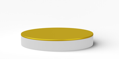 3D render, Golden podium product display platform stage scene isolated on transparent background.