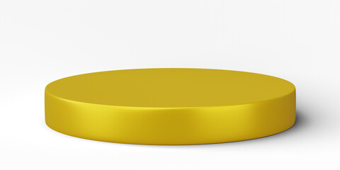 3D render, Golden podium product display platform stage scene isolated on transparent background.