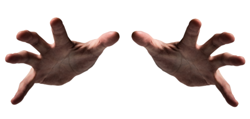 迫りくる手_忍び寄る魔の手_ホラーイメージ_背景透過合成用png素材