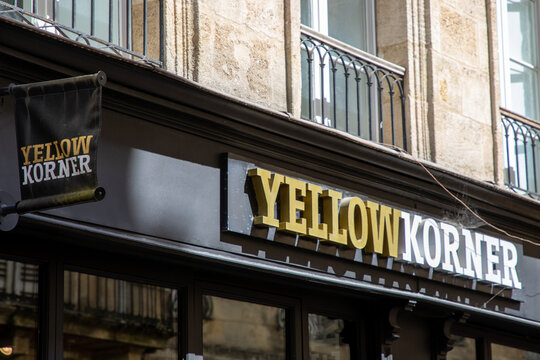 Yellow Korner logo sign and brand text facade store Yellow Korner shop chain of limited edition art photography