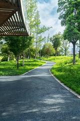 walkway in the modern city