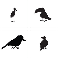 FLAT DESIGN BIRD SILHOUETTE SET


