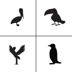 FLAT DESIGN BIRD SILHOUETTE SET


