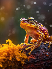 Fototapeta premium Frog in its Natural Habitat, Wildlife Photography, Generative AI