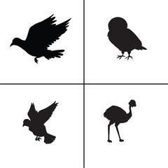 FLAT DESIGN BIRD SILHOUETTE SET


