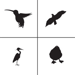 FLAT DESIGN BIRD SILHOUETTE SET


