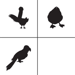 FLAT DESIGN BIRD SILHOUETTE SET


