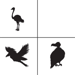 FLAT DESIGN BIRD SILHOUETTE SET


