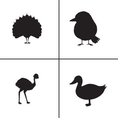 FLAT DESIGN BIRD SILHOUETTE SET


