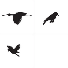 FLAT DESIGN BIRD SILHOUETTE SET


