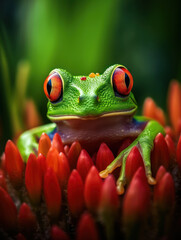 Frog in its Natural Habitat, Wildlife Photography, Generative AI