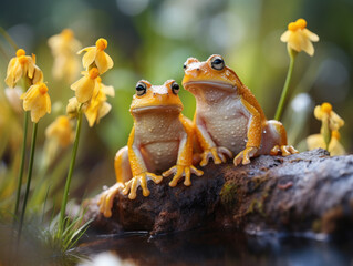 Frog in its Natural Habitat, Wildlife Photography, Generative AI