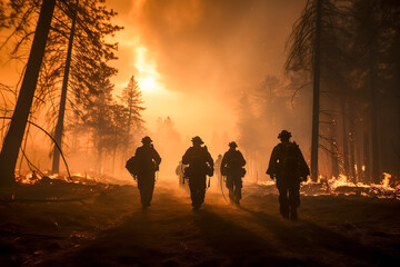 Fototapeta premium Trees burned by wildfires Generative AI