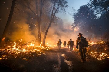 Trees burned by wildfires Generative AI