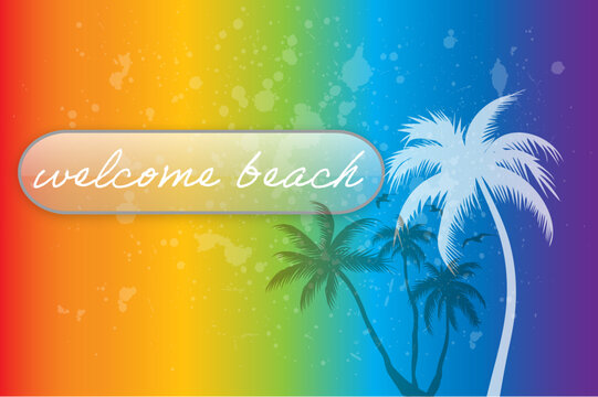 welcome beach banner graphic vector