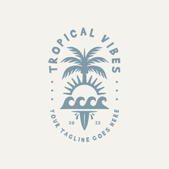 Tropical Vibes Logo Design Template