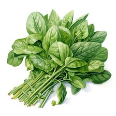 A pile of Spinach and their flowers and leaves. Generative AI
