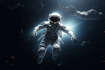 space astronaut trendy ,  3d rendering ,  AI generative 