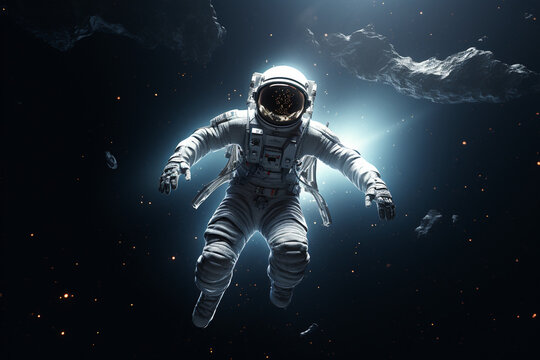 space astronaut trendy ,  3d rendering ,  AI generative 