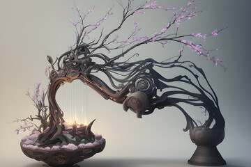 dragon on the wall. Generative ai