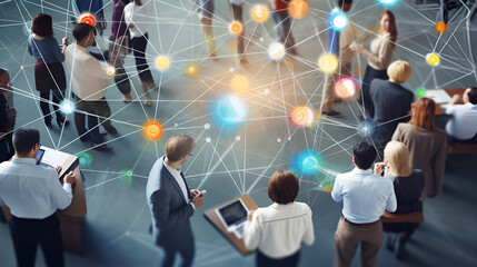 business people with network