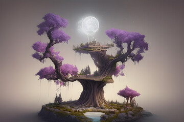 fantasy magic tree. Generative ai